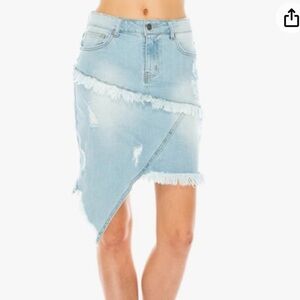 NWOT April Jeans,  Asymmetrical, Denim, Jean, Fringe, Mini skirt
